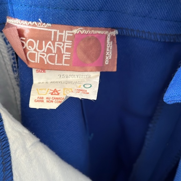 Cobalt blue pleated straight leg vintage trousers - Picture 4 of 5